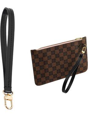 Stylish Vachetta Leather Wristlet Keychain Strap for Clutch Bag & Purse